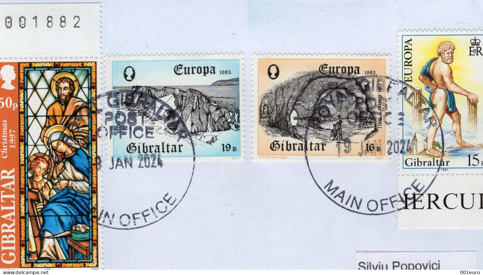GIBRALTAR:  Cover Circulated To Romania - Registered Shipping! - Gibraltar