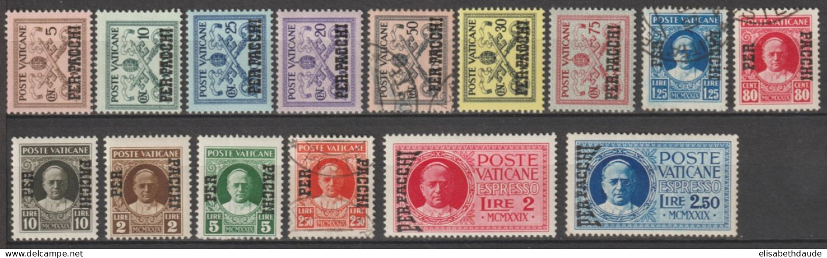 VATICAN - 1931 - COLIS-POSTAUX SERIE COMPLETE YVERT N° 1/15 */OBLITERES MH/USED - Unused Stamps