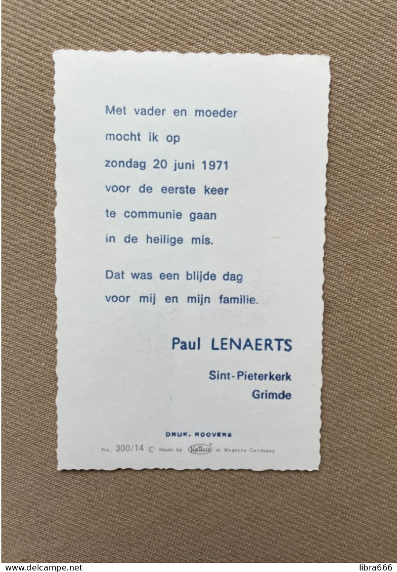 Communie - LENAERTS Paul - 1971 - Sint-Pieter - GRIMDE - Comunioni