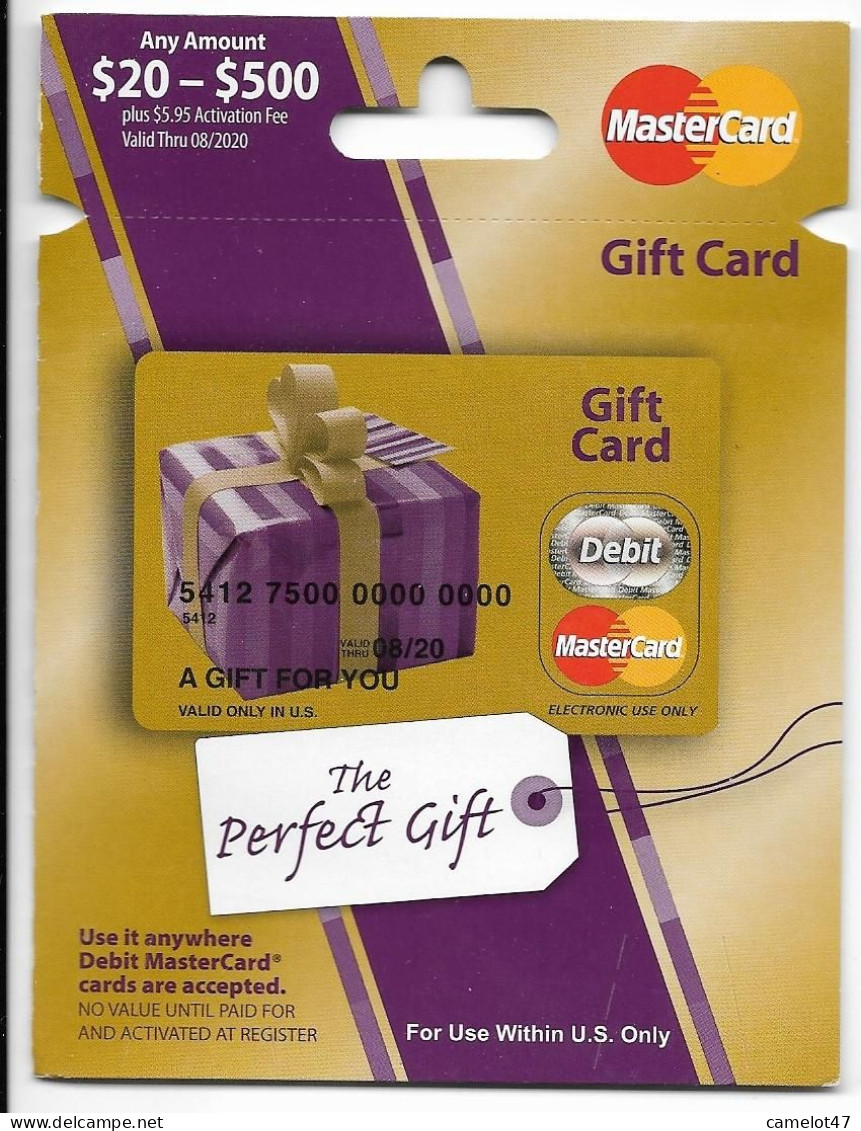 U.S.A. MasterCard Debit, Gift Card In Its Hanger, No Value, Collectors Item, # Mastercard-24a - Credit Cards (Exp. Date Min. 10 Years)