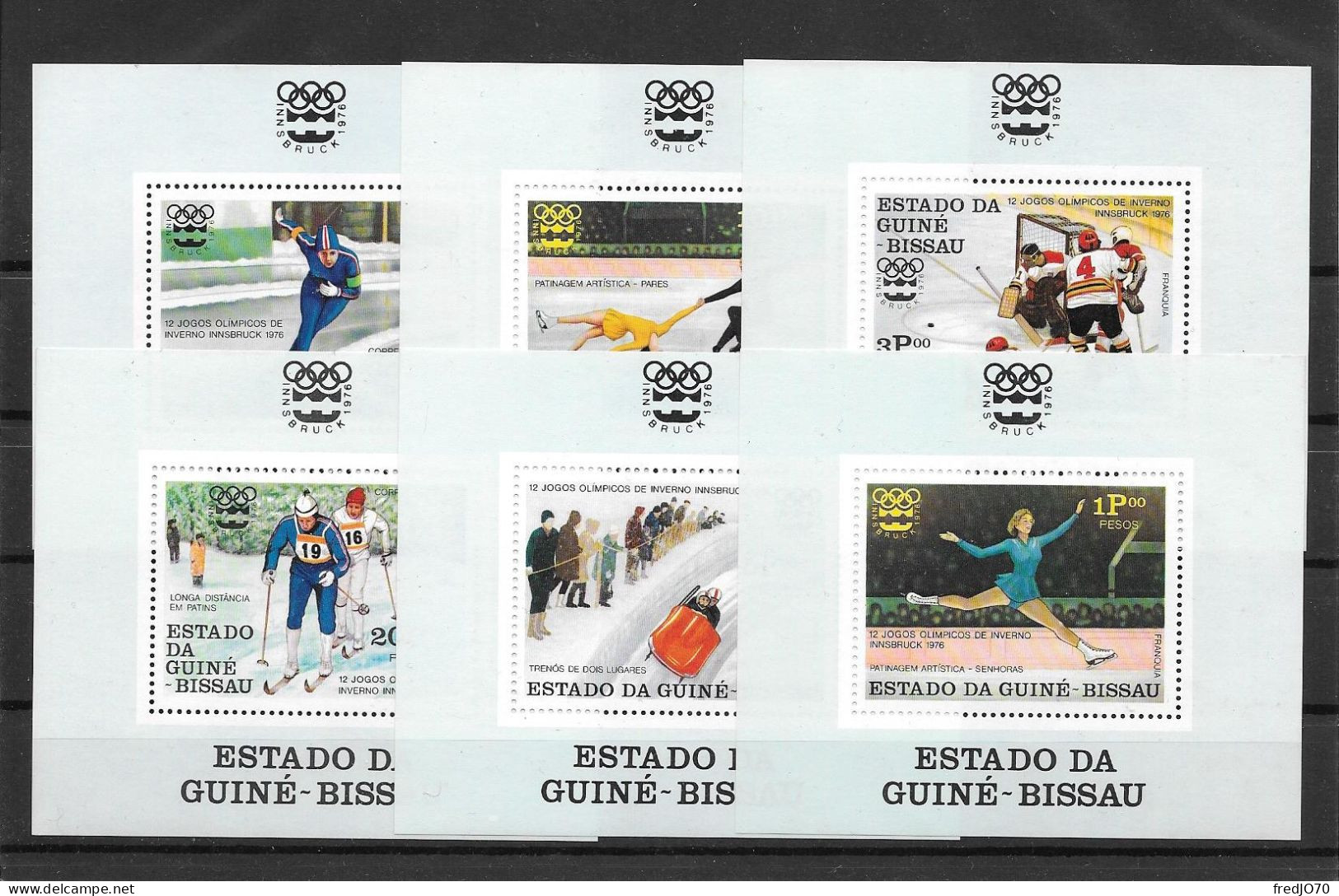 Guinée Guinea Bissau Série Complète Blocs JO 76 ** - Hiver 1976: Innsbruck