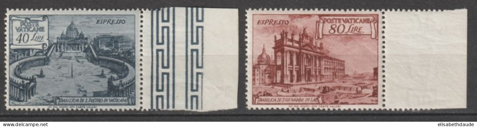 VATICAN - 1949 - EXPRES SERIE COMPLETE YVERT N° 11/12 ** MNH - COTE = 100 EUR - Ongebruikt