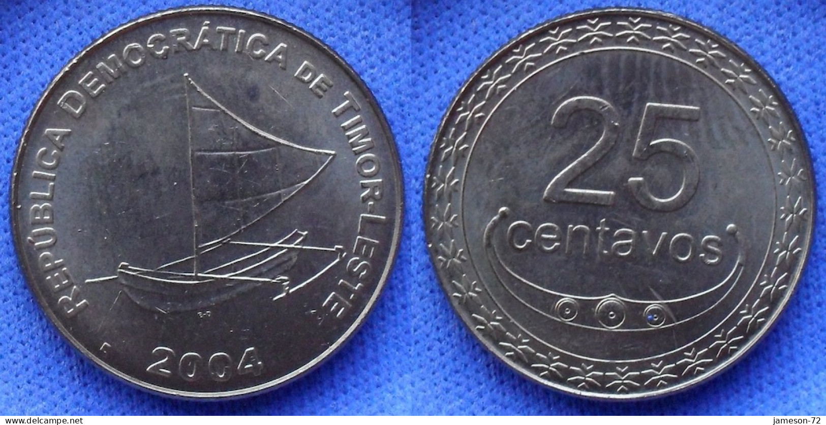 EAST TIMOR - 25 Centavos 2004 "Sailboat" KM# 4 Democratic Republic Of Timor-Leste (2003) - Edelweiss Coins - Timor