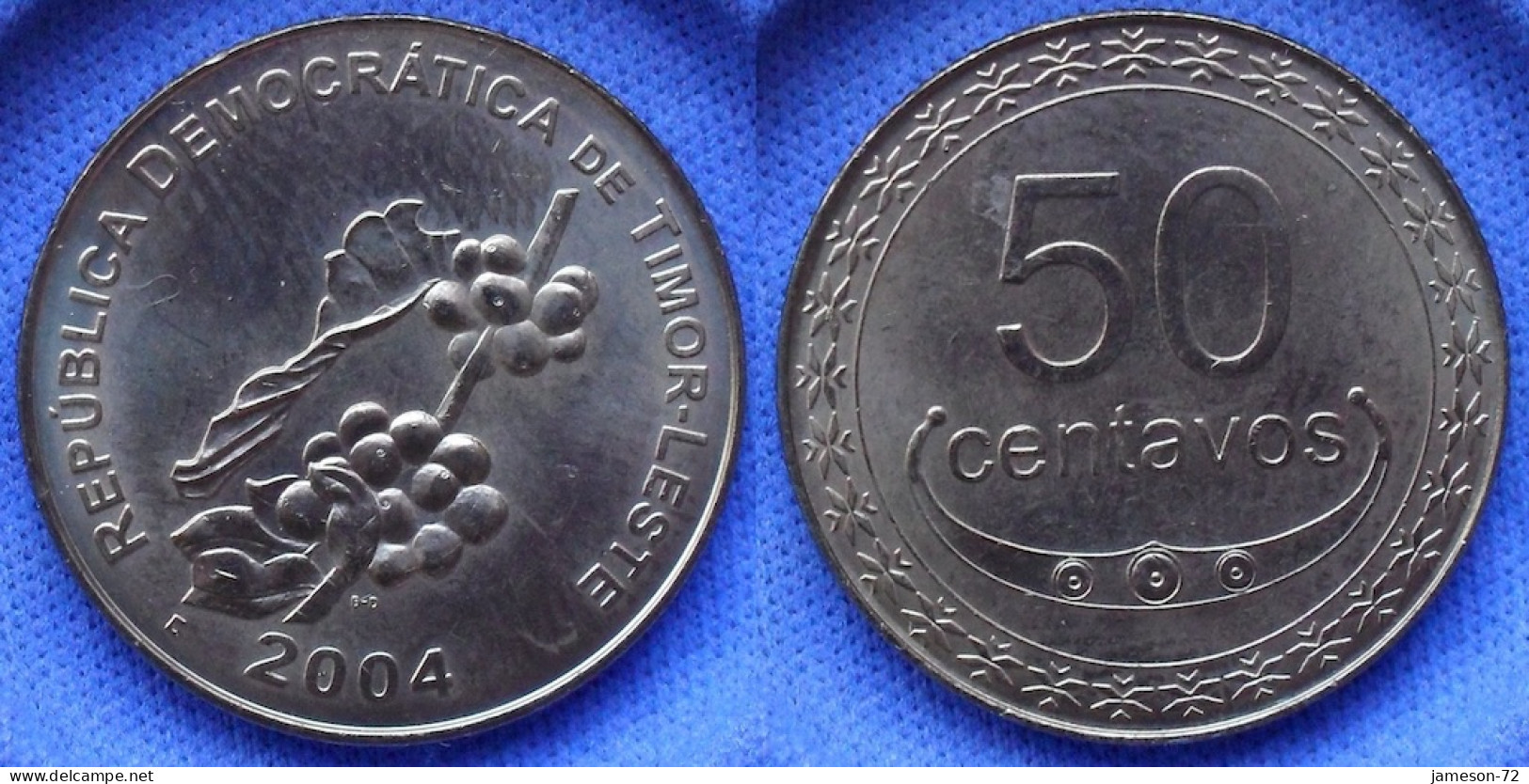 EAST TIMOR - 50 Centavos 2004 "Coffee Plant With Beans" KM#5 Democratic Republic Of Timor-Leste (2003) - Edelweiss Coins - Timor