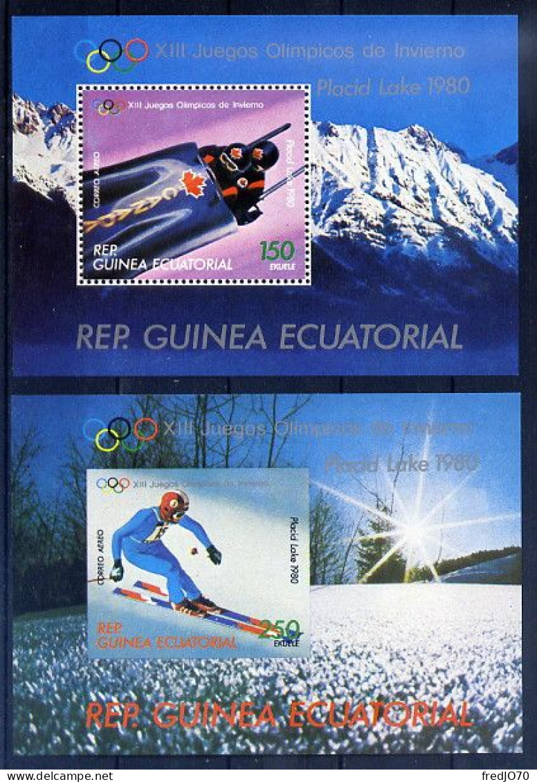 Guinée Guinea Equatoriale Blocs JO 80 ** - Winter 1980: Lake Placid