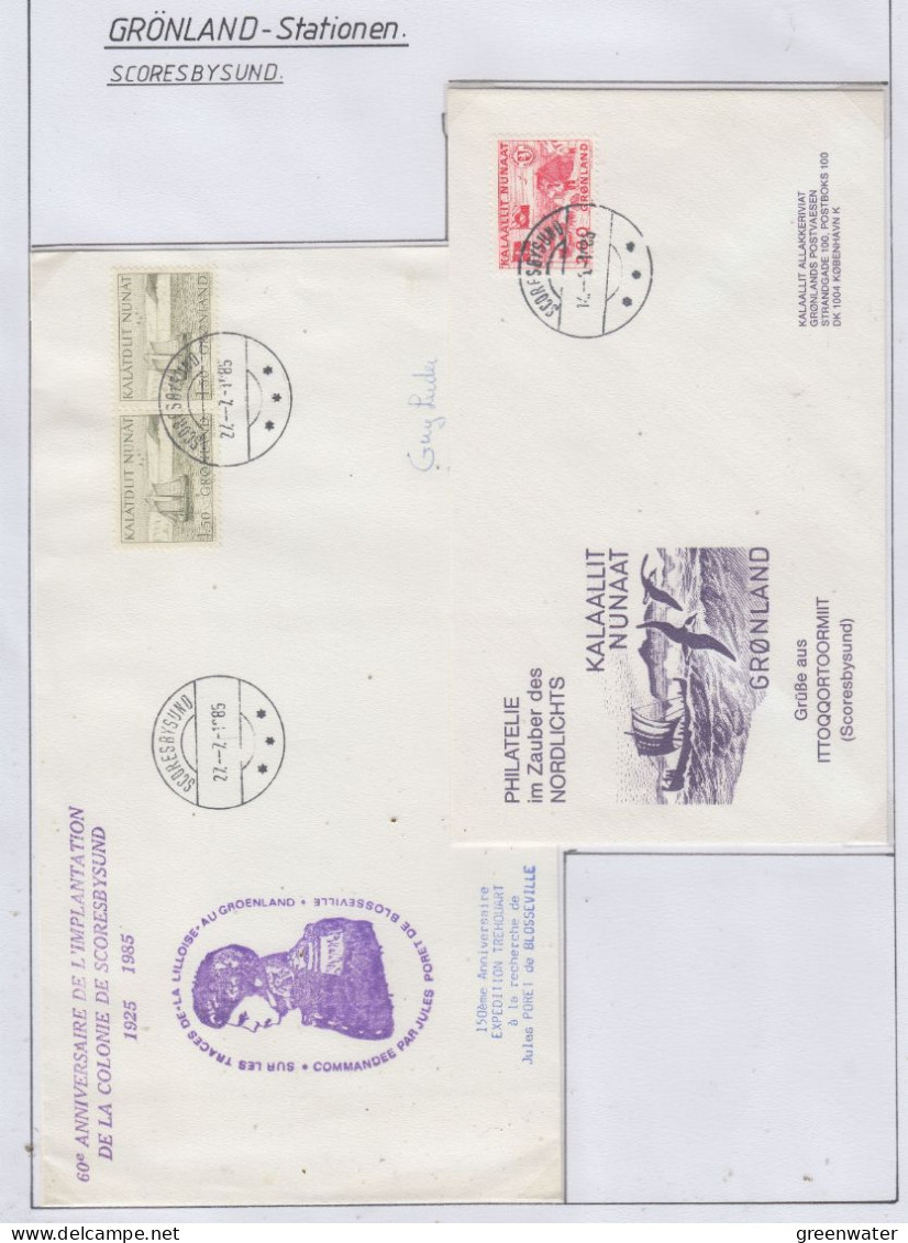 Greenland Station Scoresbysund 3 Covers (GB171) - Stazioni Scientifiche E Stazioni Artici Alla Deriva