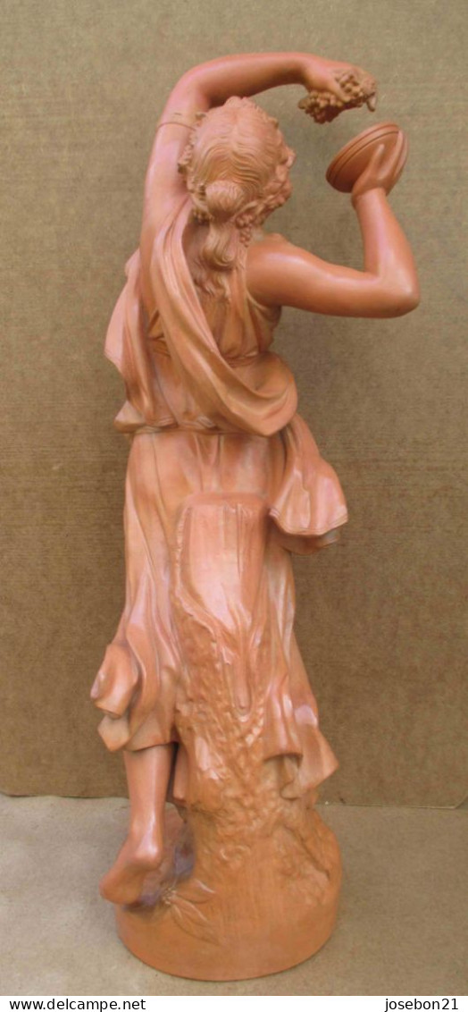 Ancienne Grande Statue En Terre Cuite Nymphes Fin XIX ème - Otros & Sin Clasificación