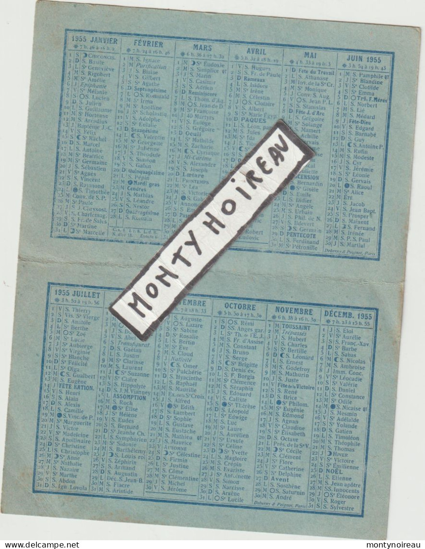 V P :  DAV : Calendrier    1955   , Orne  à CIRAL , D. Aumont , Tissus-confections , - Petit Format : 1941-60