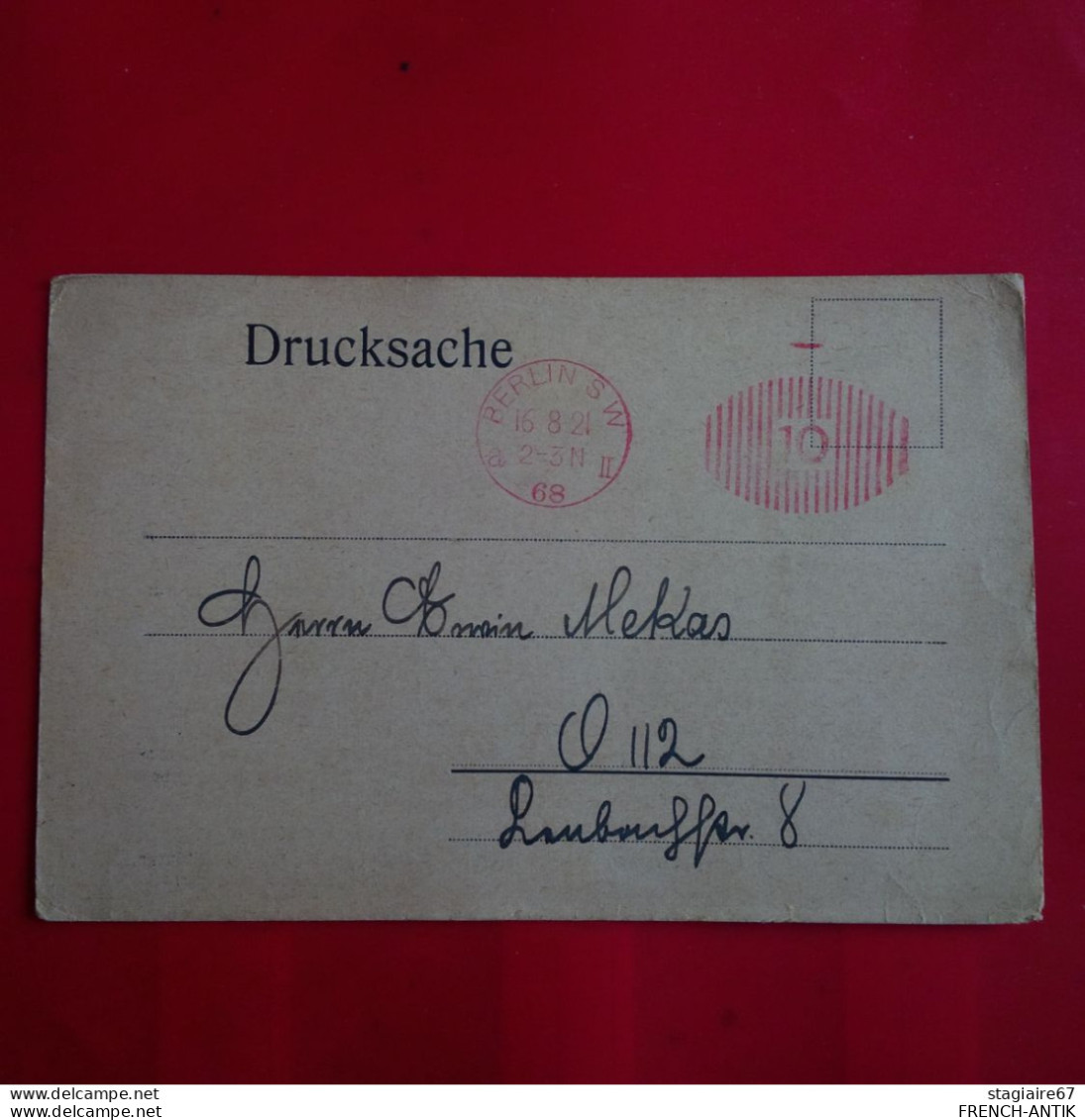 ENTIER ALLEMAGNE BERLIN 1921 BERLINER REGATTA VEREIN - Briefe U. Dokumente
