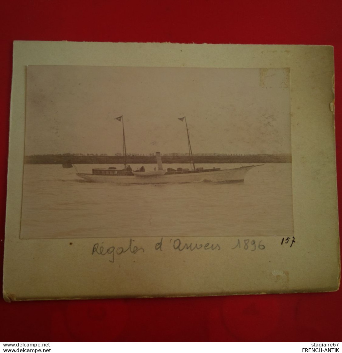 PHOTO BATEAU REGATE D ANVERS 1896 - Schiffe