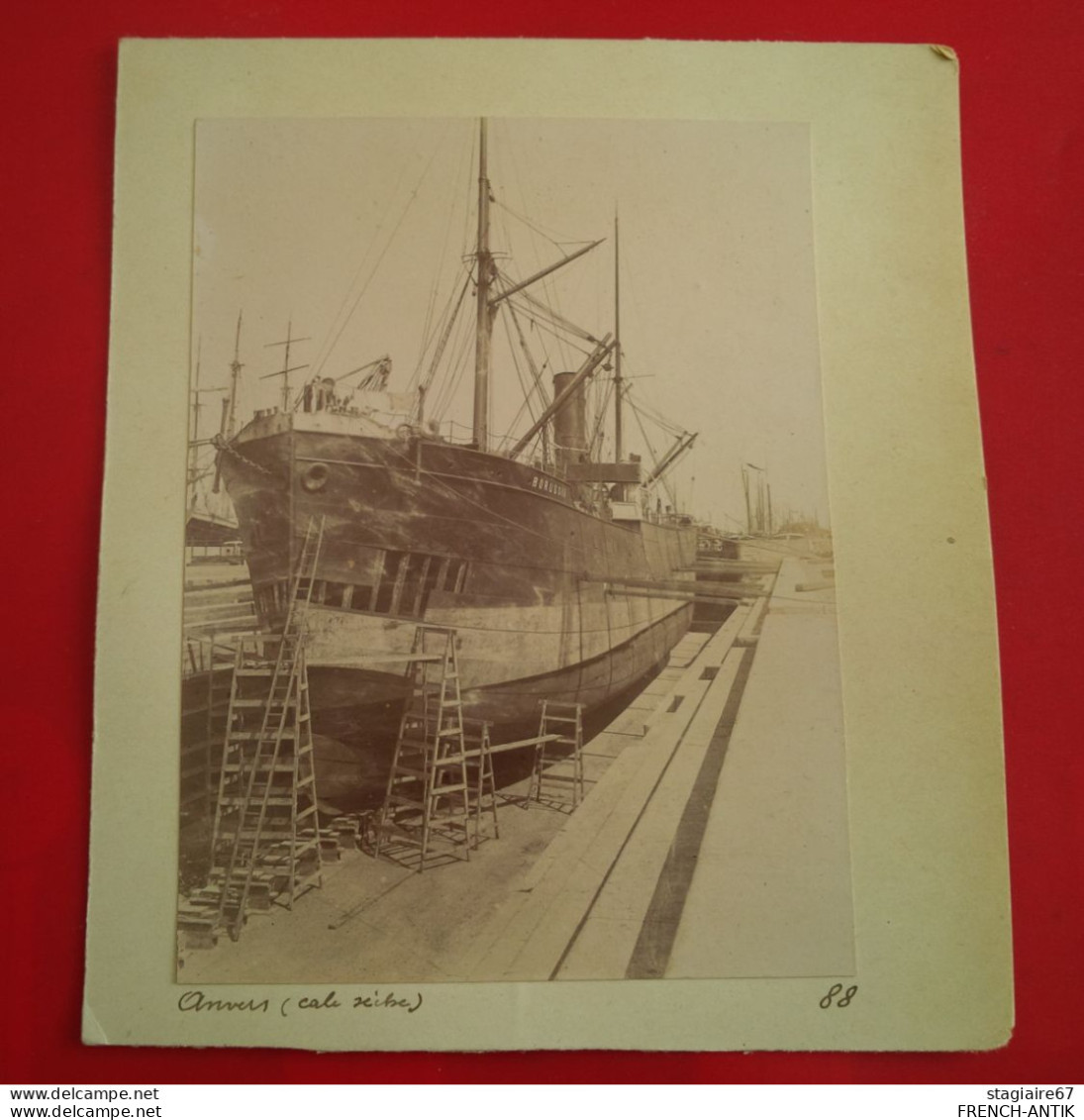 PHOTO BATEAU ANVERS CALE SECHE 1896 - Bateaux