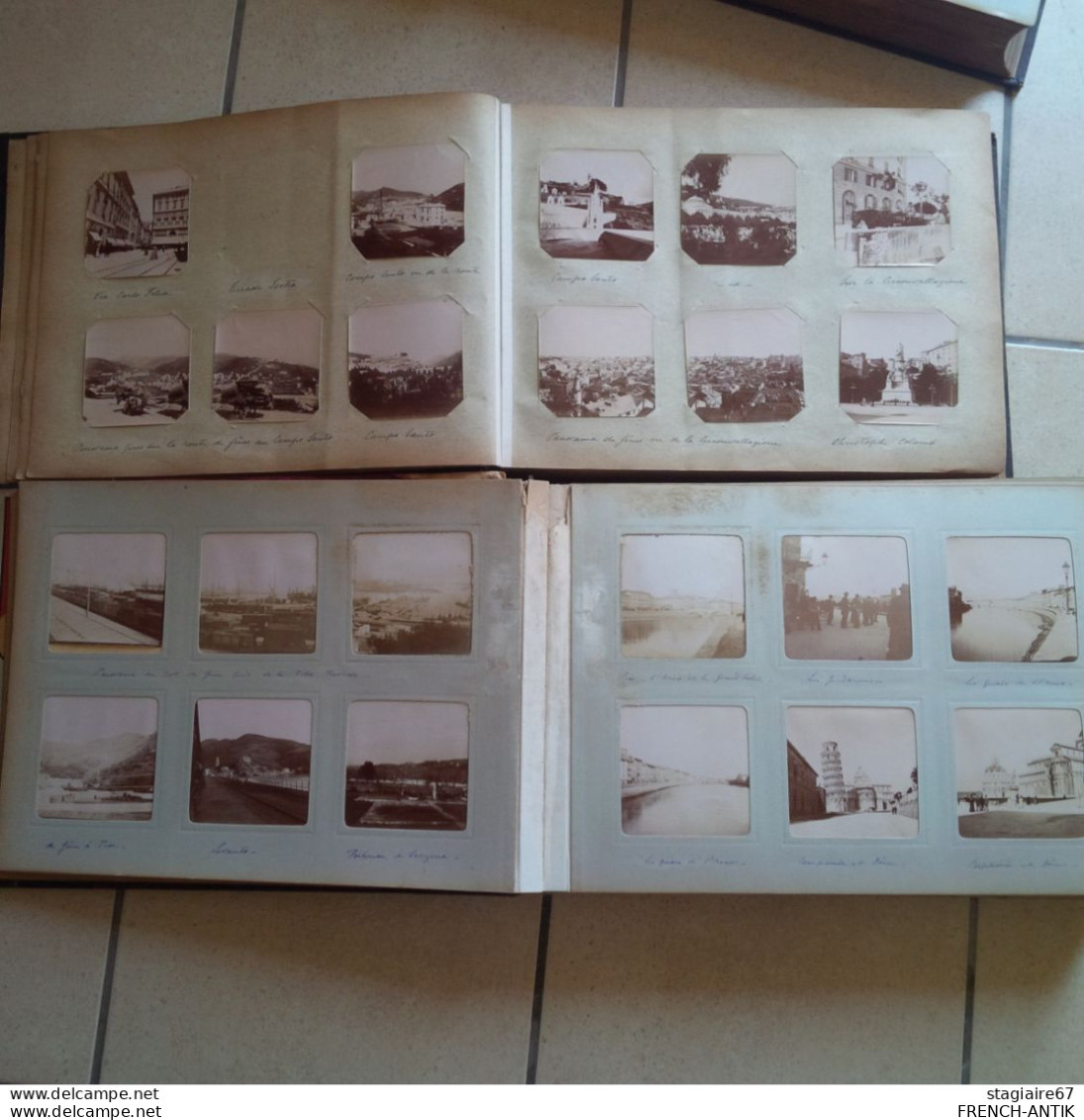 LOT 4 ALBUM PHOTOGRAPHIE DE FAMILLE VOYAGE ITALIE PAYS BAS FRANCE SCENE ANIME ATTELAGE AUTOMOBILE - Albumes & Colecciones