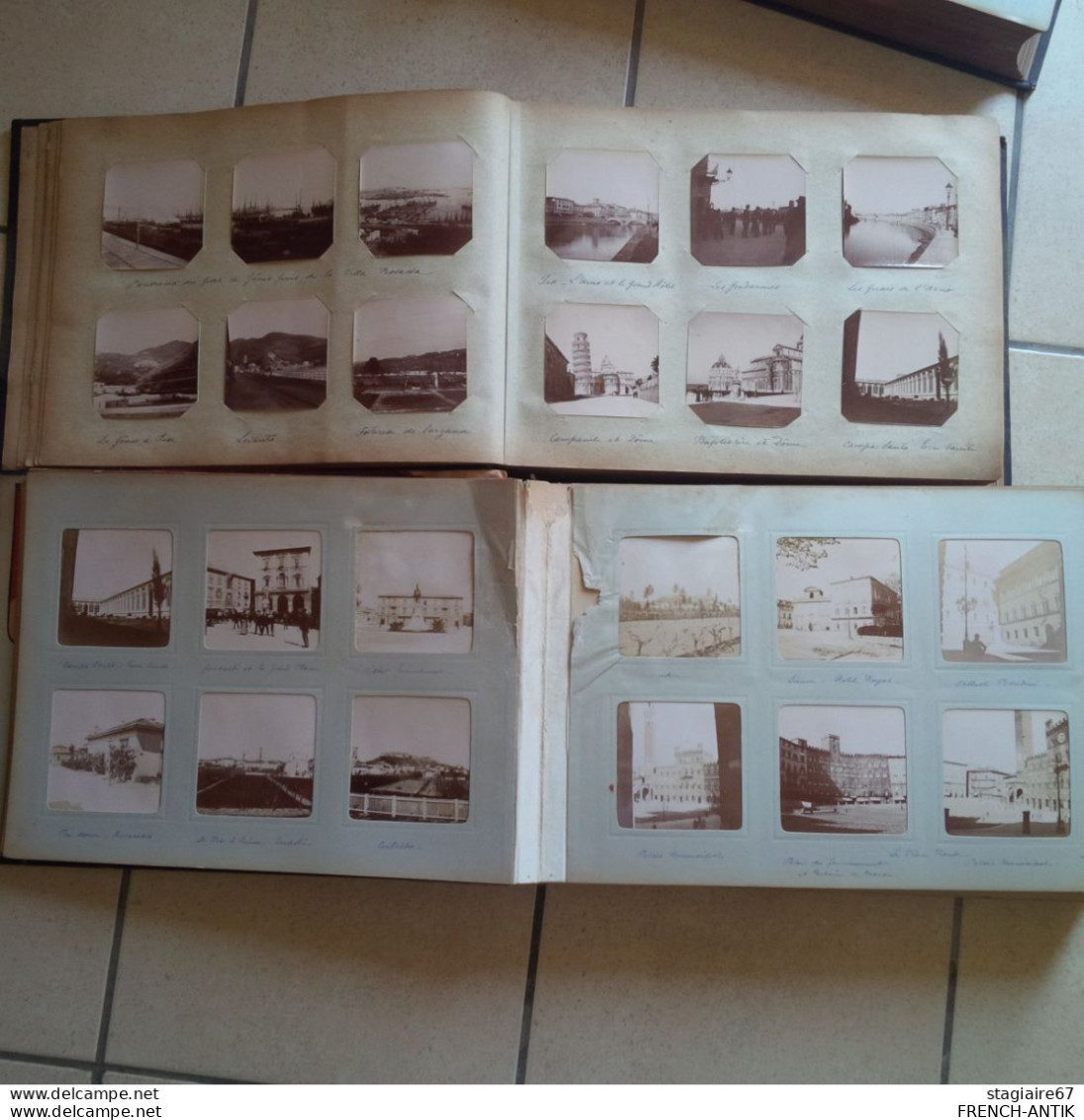 LOT 4 ALBUM PHOTOGRAPHIE DE FAMILLE VOYAGE ITALIE PAYS BAS FRANCE SCENE ANIME ATTELAGE AUTOMOBILE