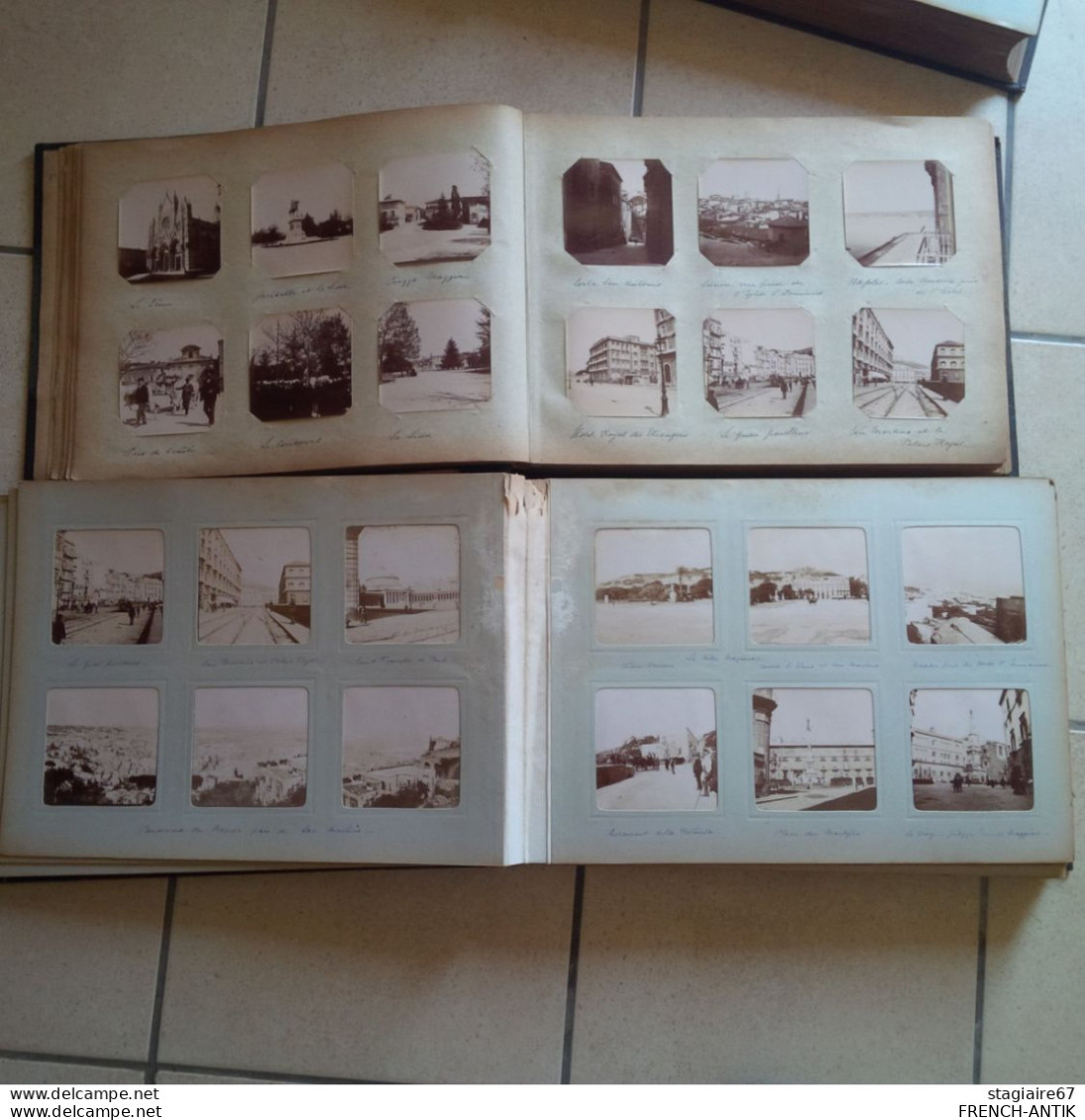 LOT 4 ALBUM PHOTOGRAPHIE DE FAMILLE VOYAGE ITALIE PAYS BAS FRANCE SCENE ANIME ATTELAGE AUTOMOBILE