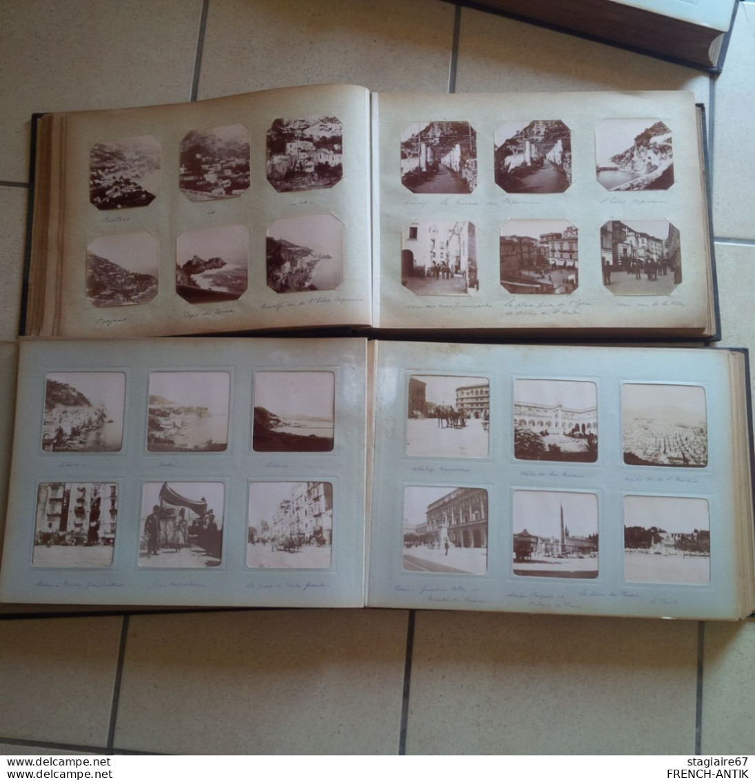 LOT 4 ALBUM PHOTOGRAPHIE DE FAMILLE VOYAGE ITALIE PAYS BAS FRANCE SCENE ANIME ATTELAGE AUTOMOBILE