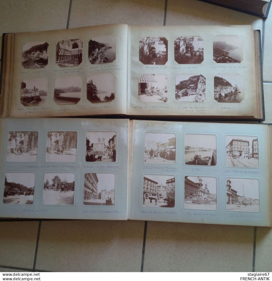 LOT 4 ALBUM PHOTOGRAPHIE DE FAMILLE VOYAGE ITALIE PAYS BAS FRANCE SCENE ANIME ATTELAGE AUTOMOBILE