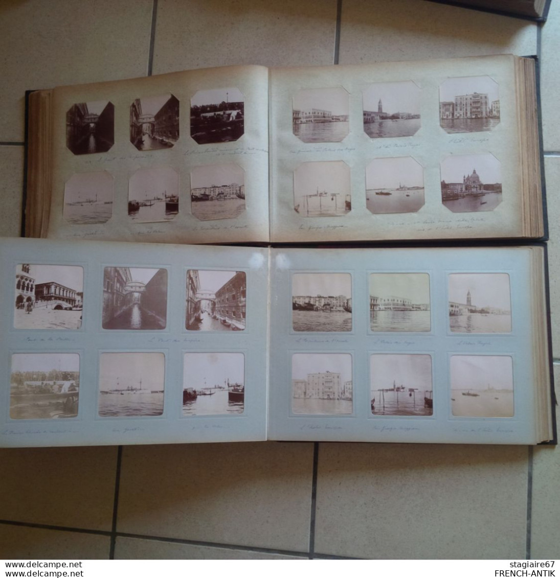 LOT 4 ALBUM PHOTOGRAPHIE DE FAMILLE VOYAGE ITALIE PAYS BAS FRANCE SCENE ANIME ATTELAGE AUTOMOBILE