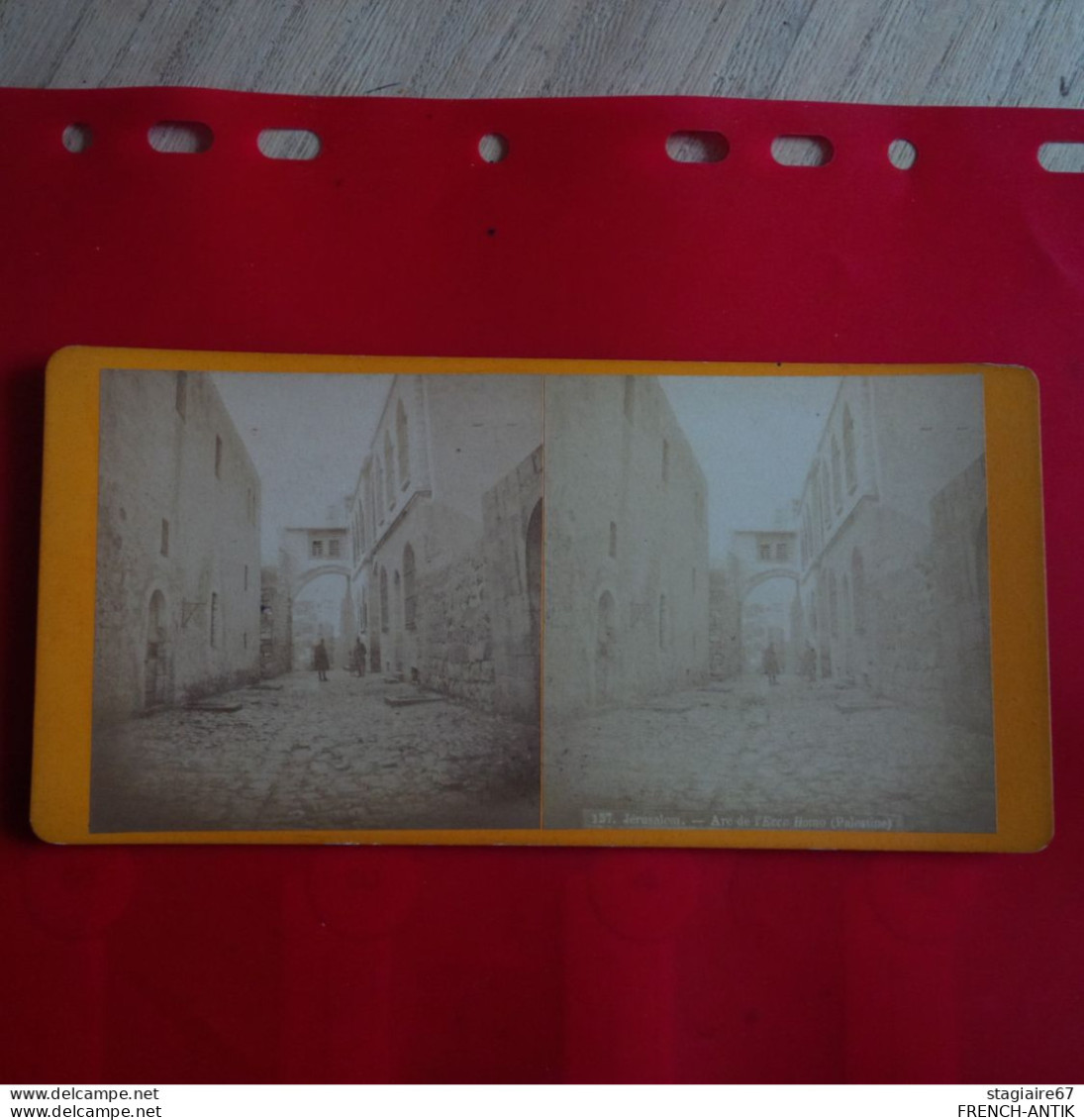 PHOTO BONFILS ? JERUSALEM ARCDE L ECCE HOMO PALESTINE - Stereoscopic