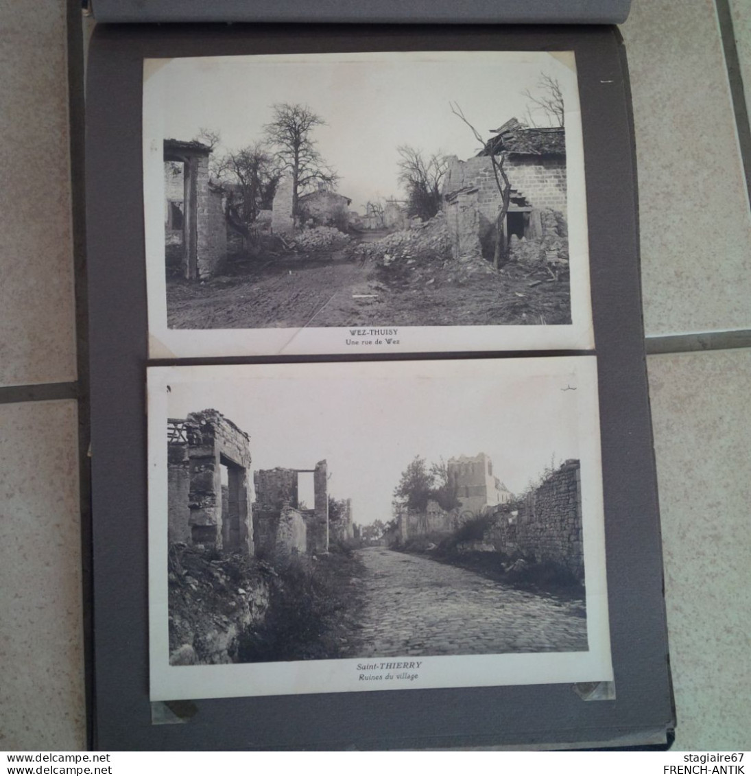 DEUX ALBUM PHOTO MARNE REIMS CAVE POMMERY LA POMPELLE MILITARIA 96 PHOTOS