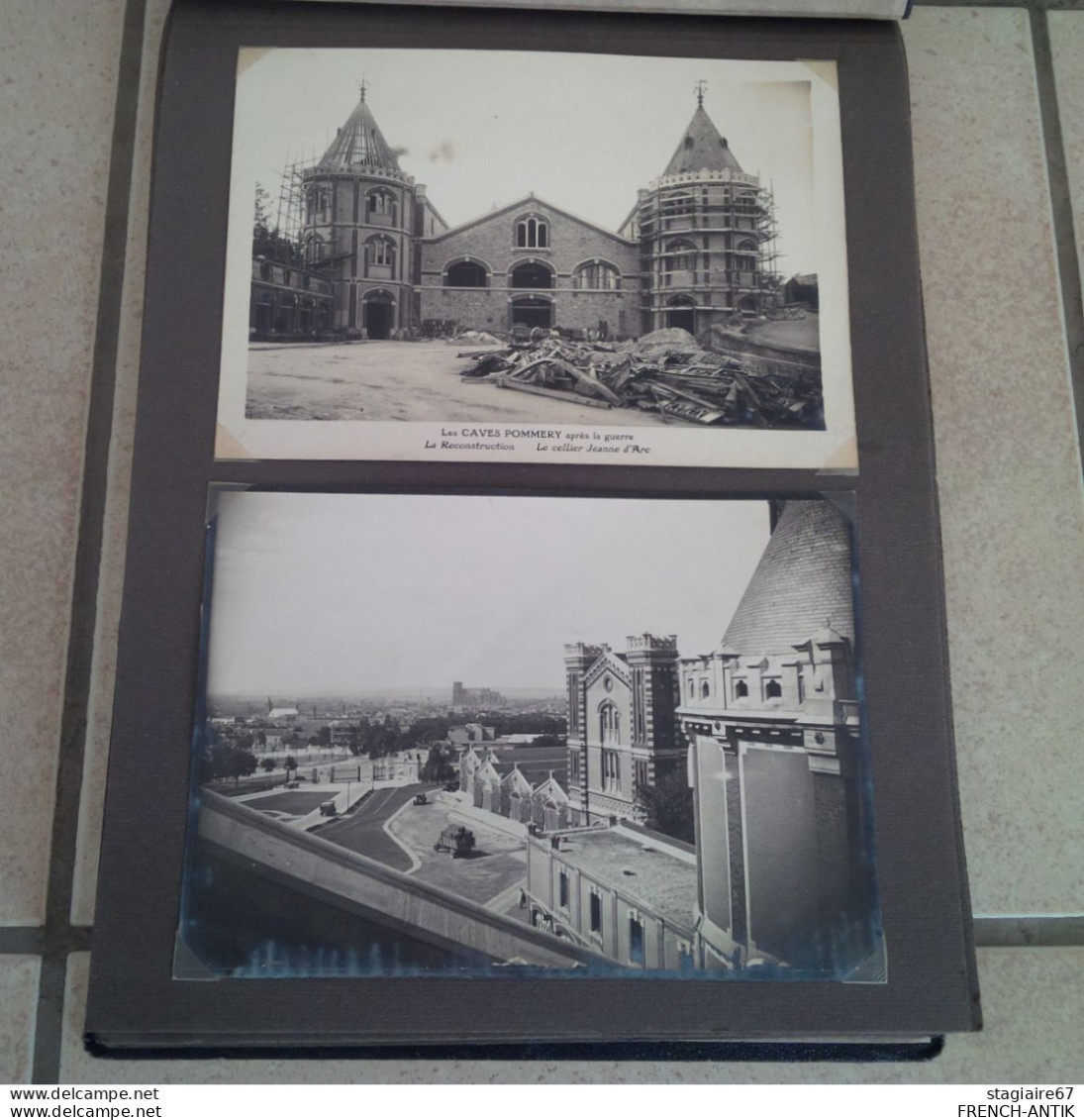 DEUX ALBUM PHOTO MARNE REIMS CAVE POMMERY LA POMPELLE MILITARIA 96 PHOTOS