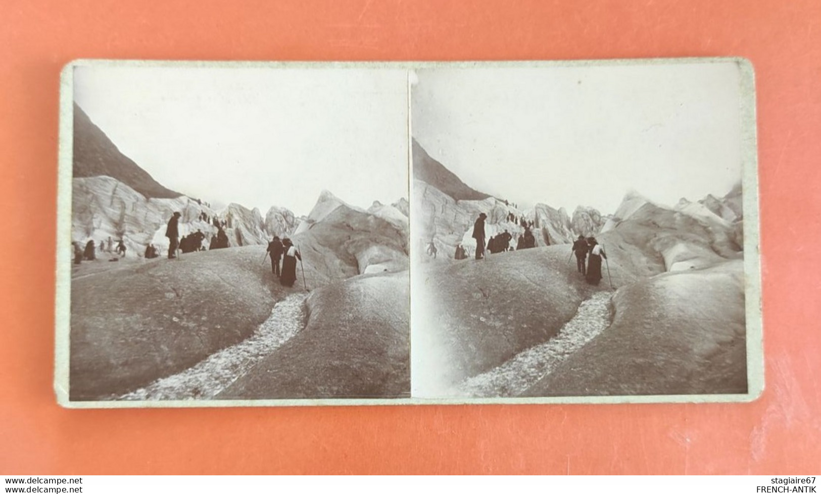 PHOTO STÉRÉO LA MER DE GLACE 1910 - Stereo-Photographie