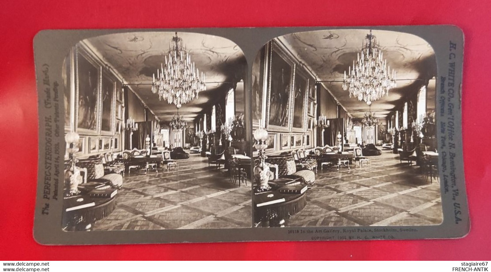STÉRÉO H.C. WHITE CO USA IN THE ART GALLERY ROYAL PALACE STOCKHOLM SWEDEN - Stereo-Photographie