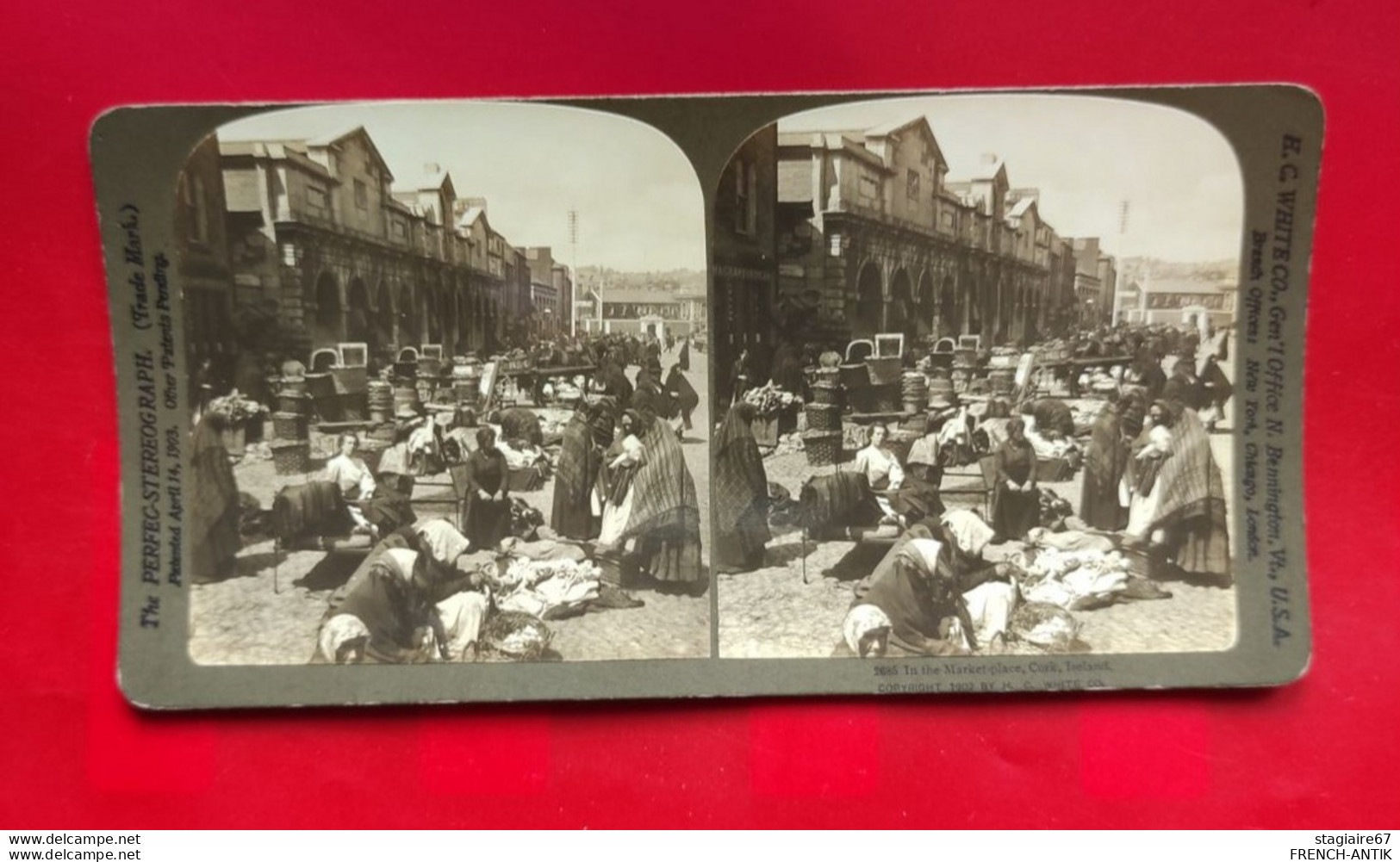 PHOTO STÉRÉO H.C. WHITE CO USA IN THE MARKETPLACE CORK IRELAND - Stereo-Photographie