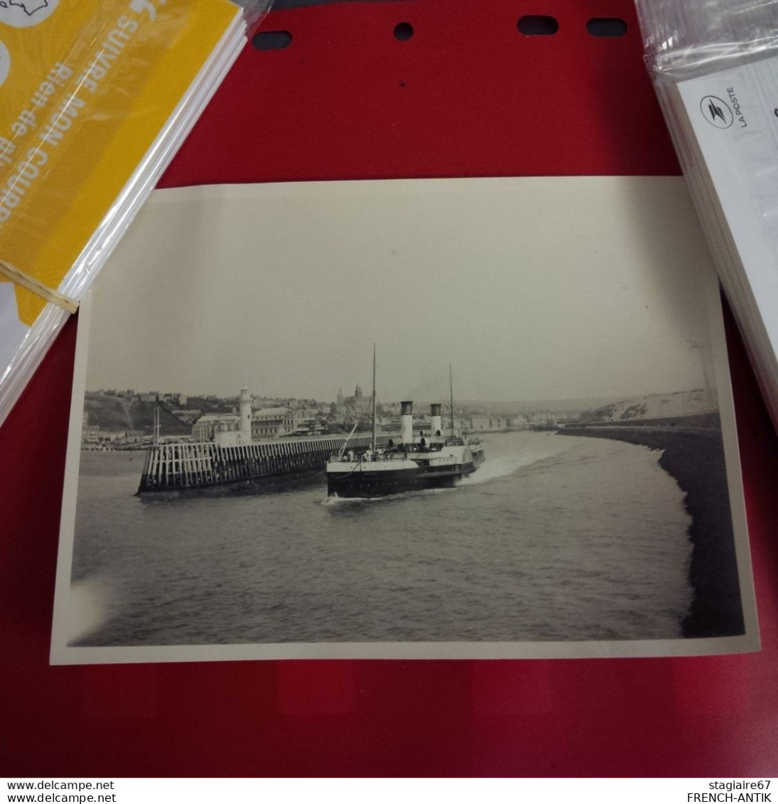 PHOTO BATEAU A VAPEUR SORTIE DU PORT LIEU A IDENTIFIER - Boats