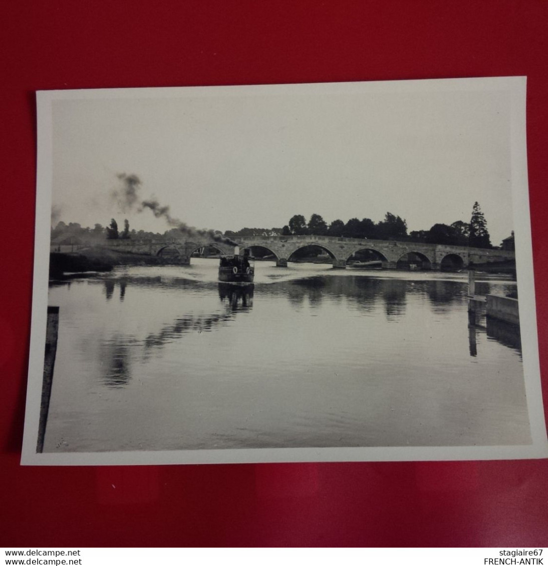 PHOTO BATEAU A VAPEUR LIEU A IDENTIFIER PONT - Schiffe