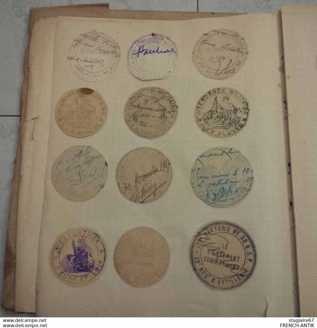 ALBUM CACHET MARCOPHILIE MILITAIRE 1914 1918 WW1 BELLE COLLECTION SUR CHARNIERE - Timbres De Franchise Militaire