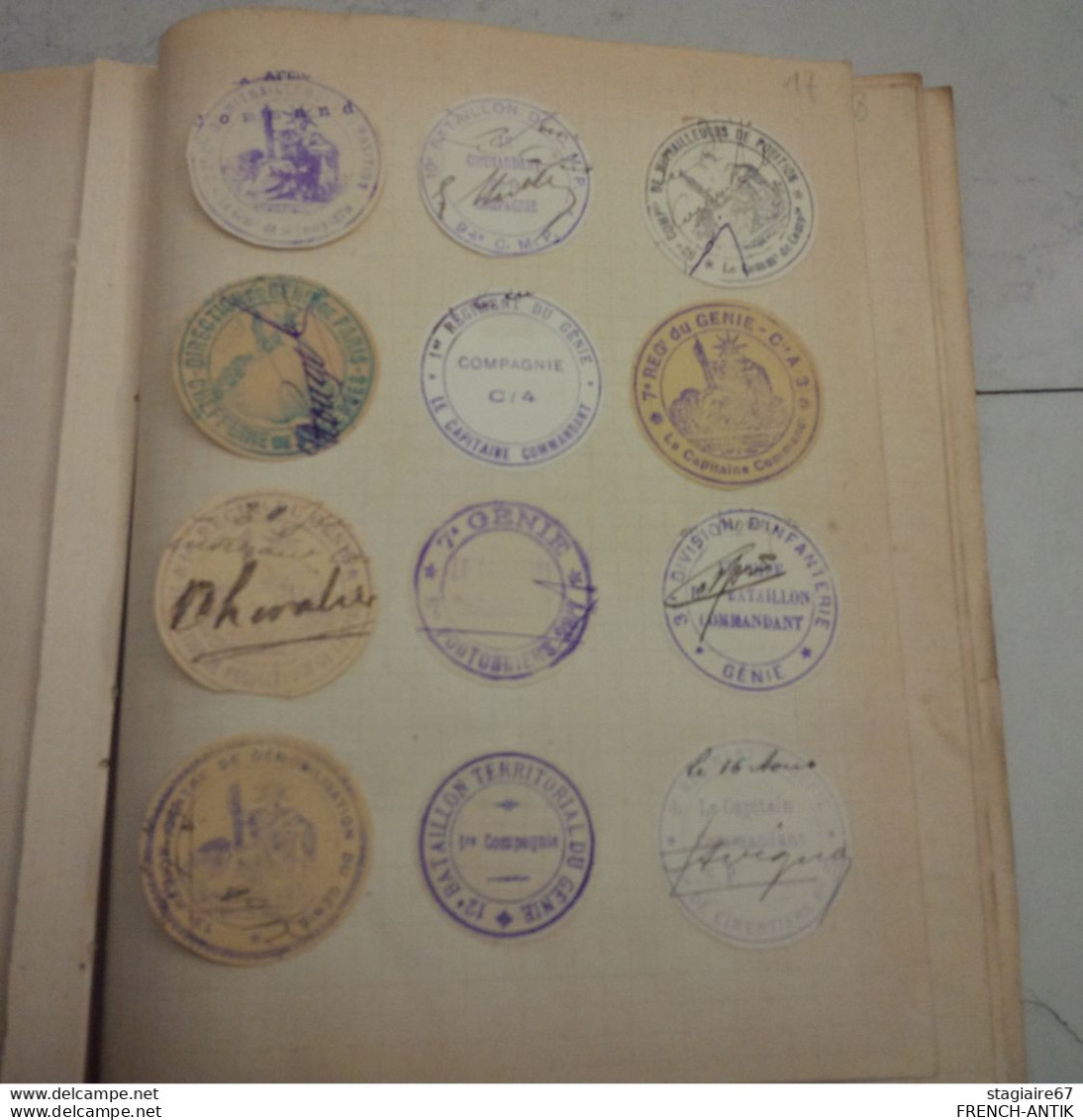 ALBUM CACHET MARCOPHILIE MILITAIRE 1914 1918 WW1 BELLE COLLECTION SUR CHARNIERE