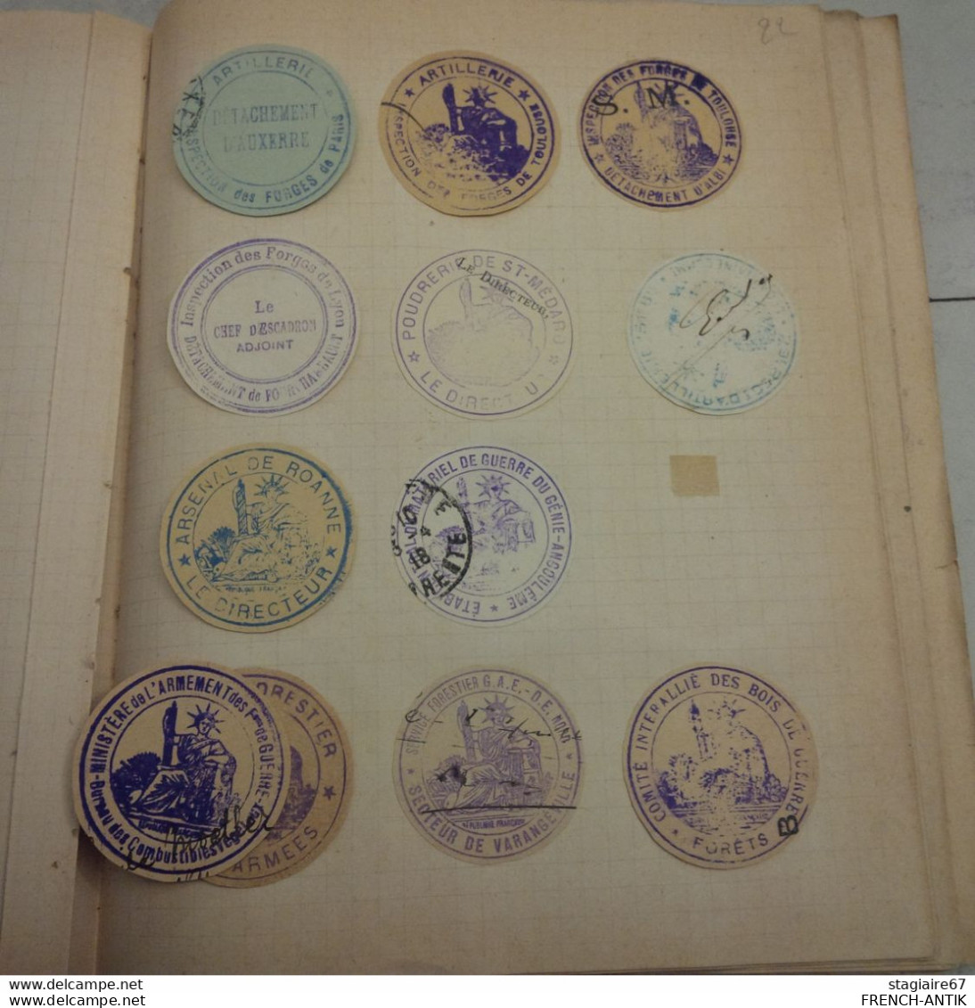 ALBUM CACHET MARCOPHILIE MILITAIRE 1914 1918 WW1 BELLE COLLECTION SUR CHARNIERE