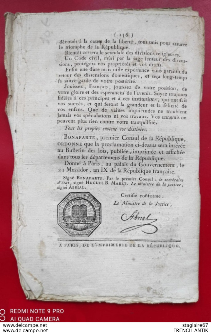 BULLETIN DES LOIS ARRÊTÉ ORDONNANT PAIEMENT DE PENSIONS ET SECOURS AUX VEUVES ET ENFANTS DE MILITAIRES ET EMPLOYÉS - Decrees & Laws