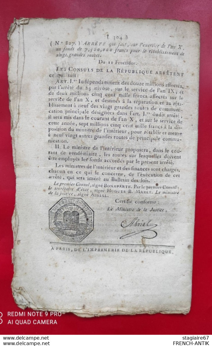 BULLETIN DES LOIS ARRÊTÉ PORTANT RÉVOCATION PERMISSIONS IMPORTATION DE DENRÉES COLONIALES ET MARCHANDISES D ANGLETERRE - Decretos & Leyes