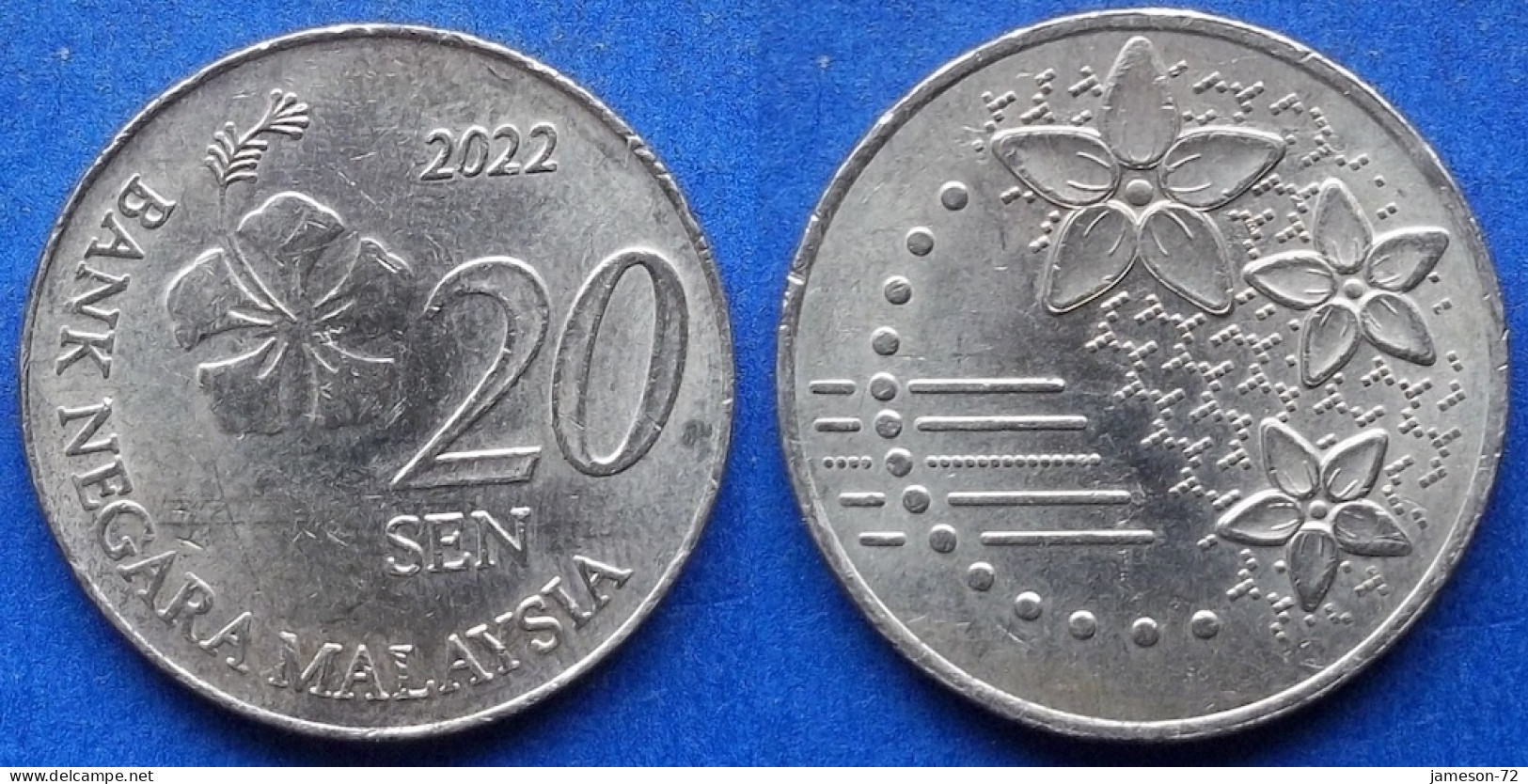MALAYSIA - 20 Sen 2022 "Jasmine Flower" KM# 203 Republic (1963) - Edelweiss Coins - Malaysia