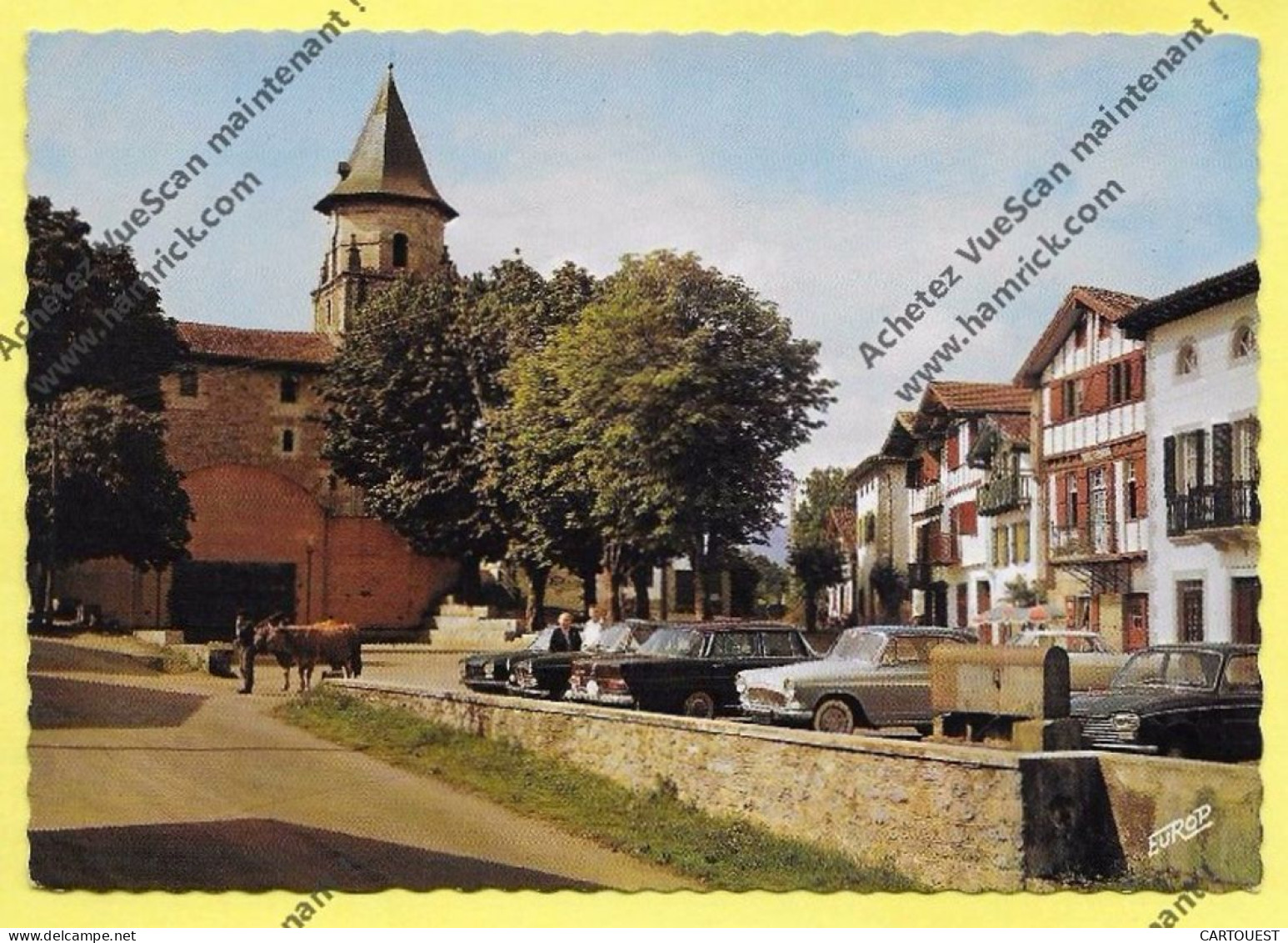 CPSM 64 AINHOA  Ses  Vieilles Maisons Fermier Vaches  Automobile 1970 - Ainhoa