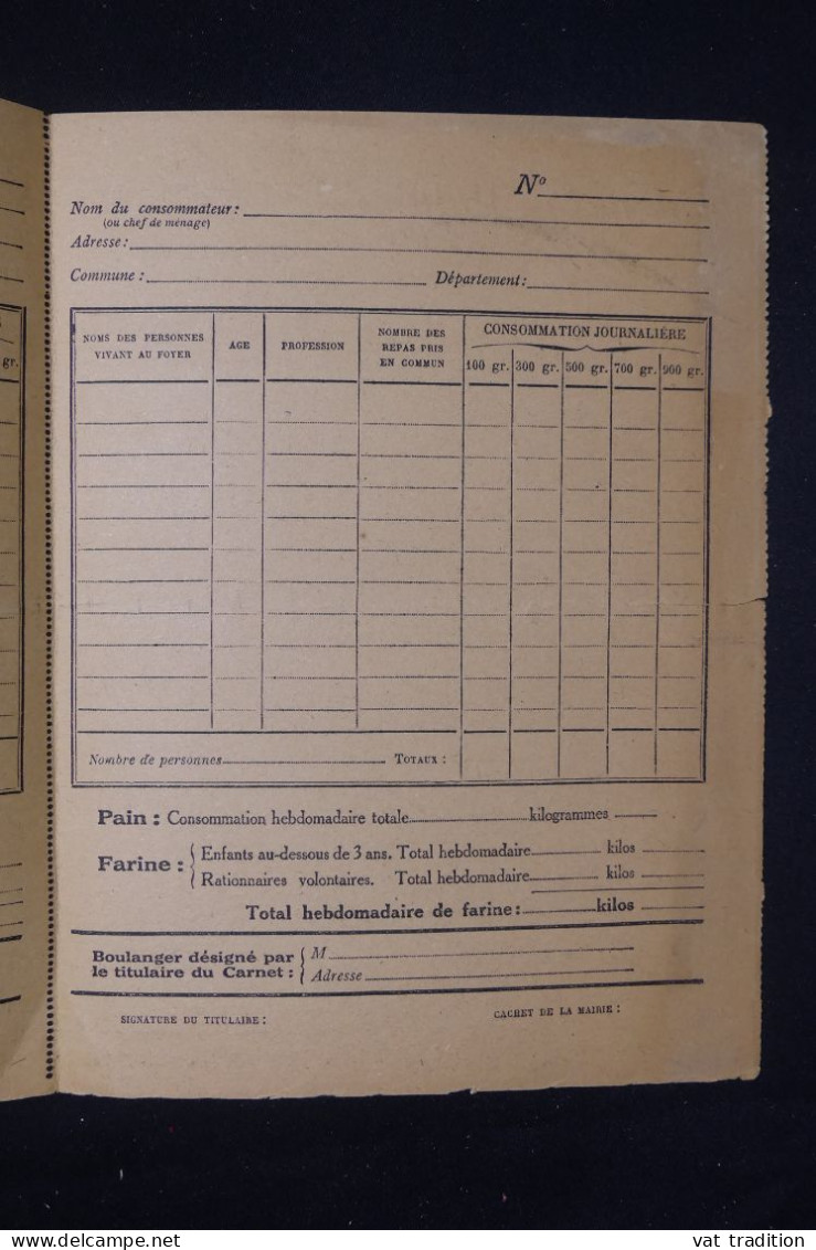 VIEUX PAPIERS - Carnet De Restriction De Pain Non Utilisé - L 150132 - Collections