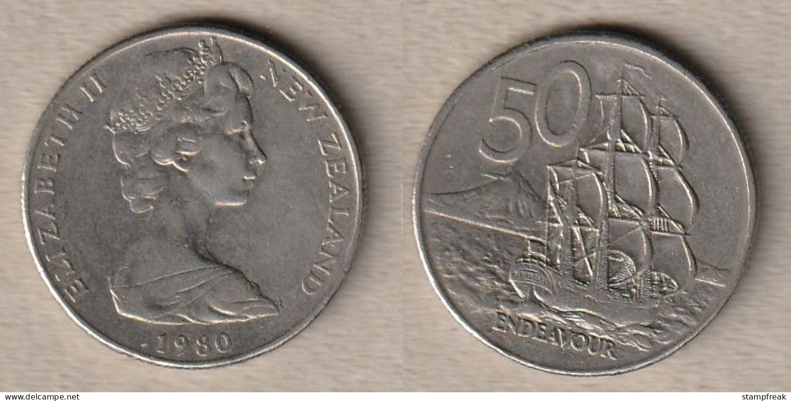 02317) Neuseeland, 50 Cents 1980 - Nieuw-Zeeland