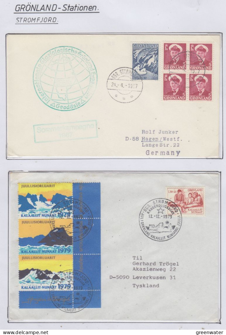 Greenland Station Stromfjord  4 Covers + Postcard  (GB176) - Forschungsstationen & Arctic Driftstationen