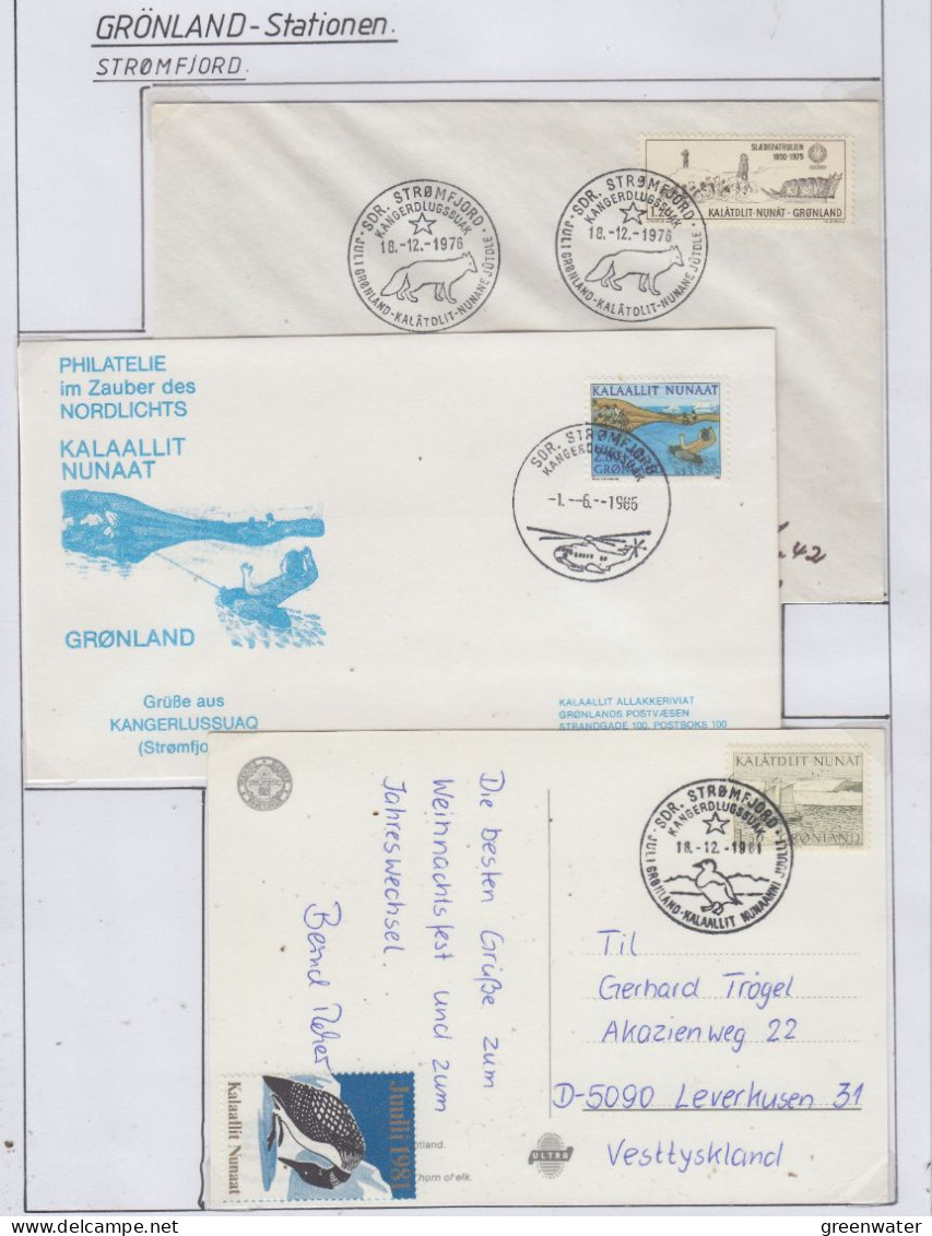 Greenland Station Stromfjord  4 Covers + Postcard  (GB176) - Wetenschappelijke Stations & Arctic Drifting Stations