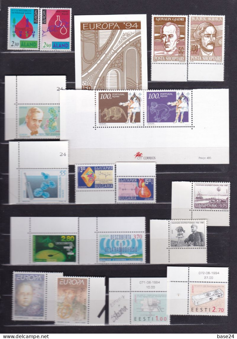 1994 EUROPA CEPT EUROPE Annata Quasi Completa: 109 Francobolli, 48 Paesi MNH** Grandi Scoperte Discoveries Nearly Compl - 1994