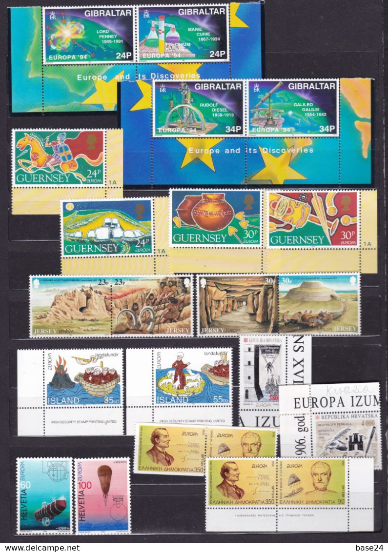 1994 EUROPA CEPT EUROPE Annata Quasi Completa: 109 Francobolli, 48 Paesi MNH** Grandi Scoperte Discoveries Nearly Compl - 1994