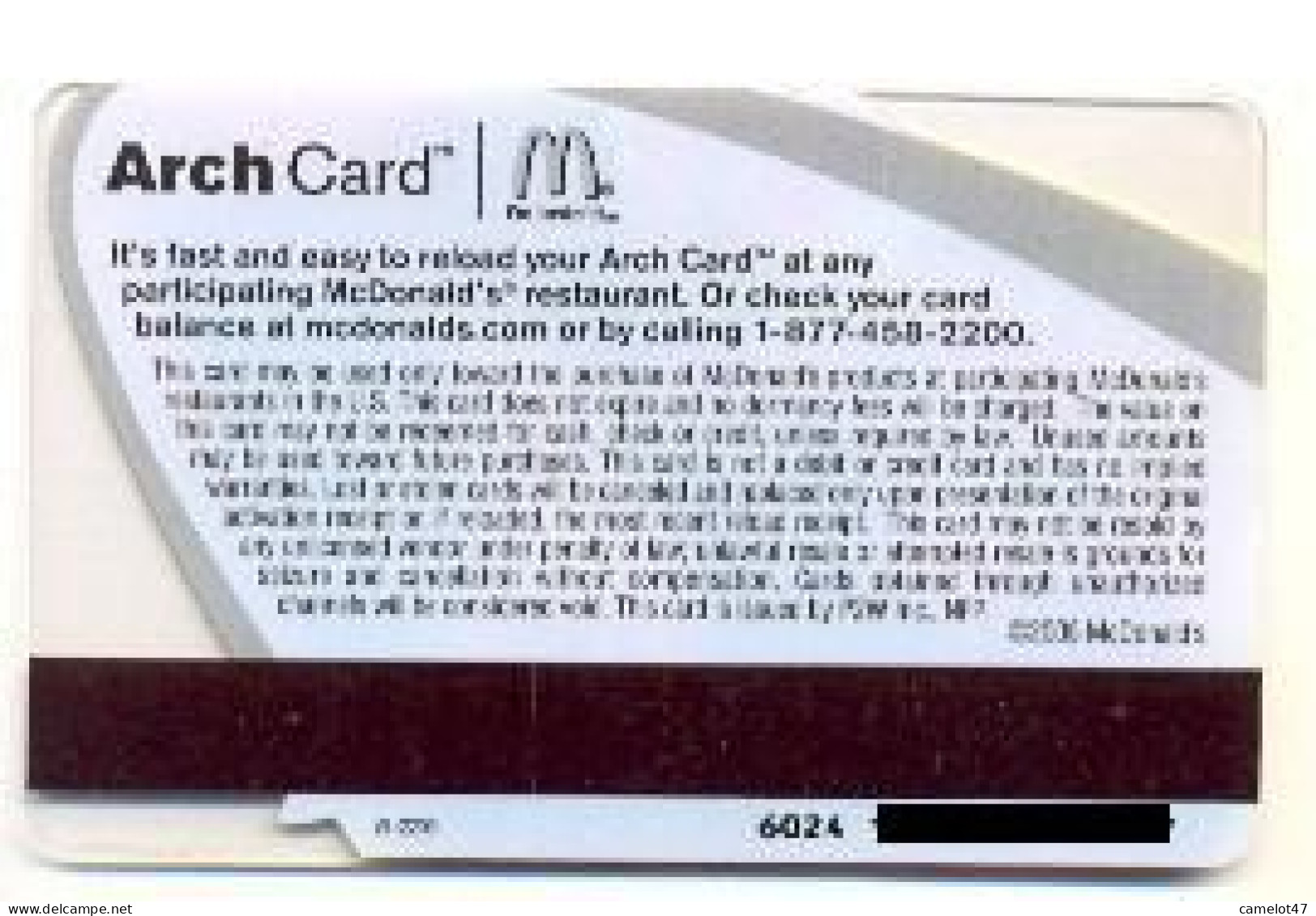 McDonald's, U.S.A., Carte Cadeau Pour Collection, #md- 1,  VL-2290, Serial 6024, Issued In 2005 - Tarjetas De Fidelización Y De Regalo