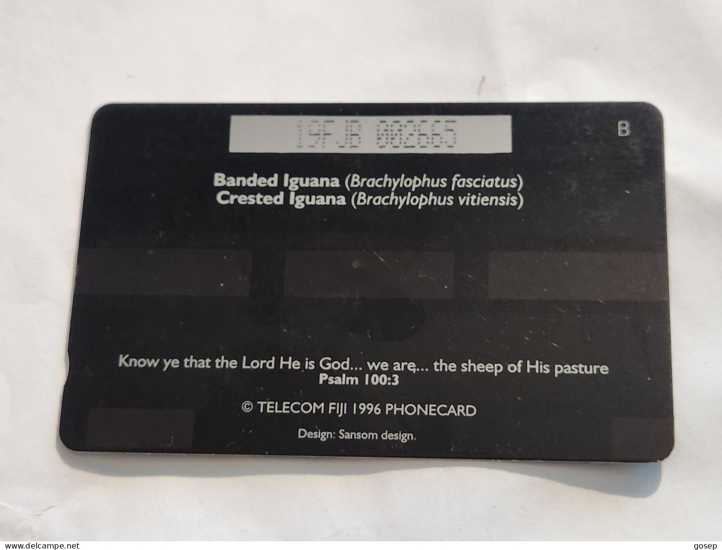 FiGI-(19FJB-FIJ-097)the Banded & Lguana(82)(1996)($3)(19FJB  002665)-(TIRAGE-150.000)-used Card+1card Prepiad Free - Fidji