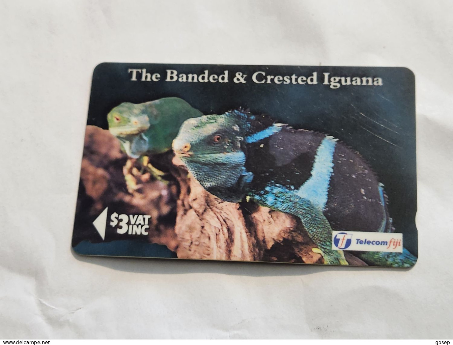 FiGI-(19FJB-FIJ-097A)the Banded & Lguana(83)(1996)($3)(19FJB  131466)-(TIRAGE-150.000)-used Card+1card Prepiad Free - Fidji