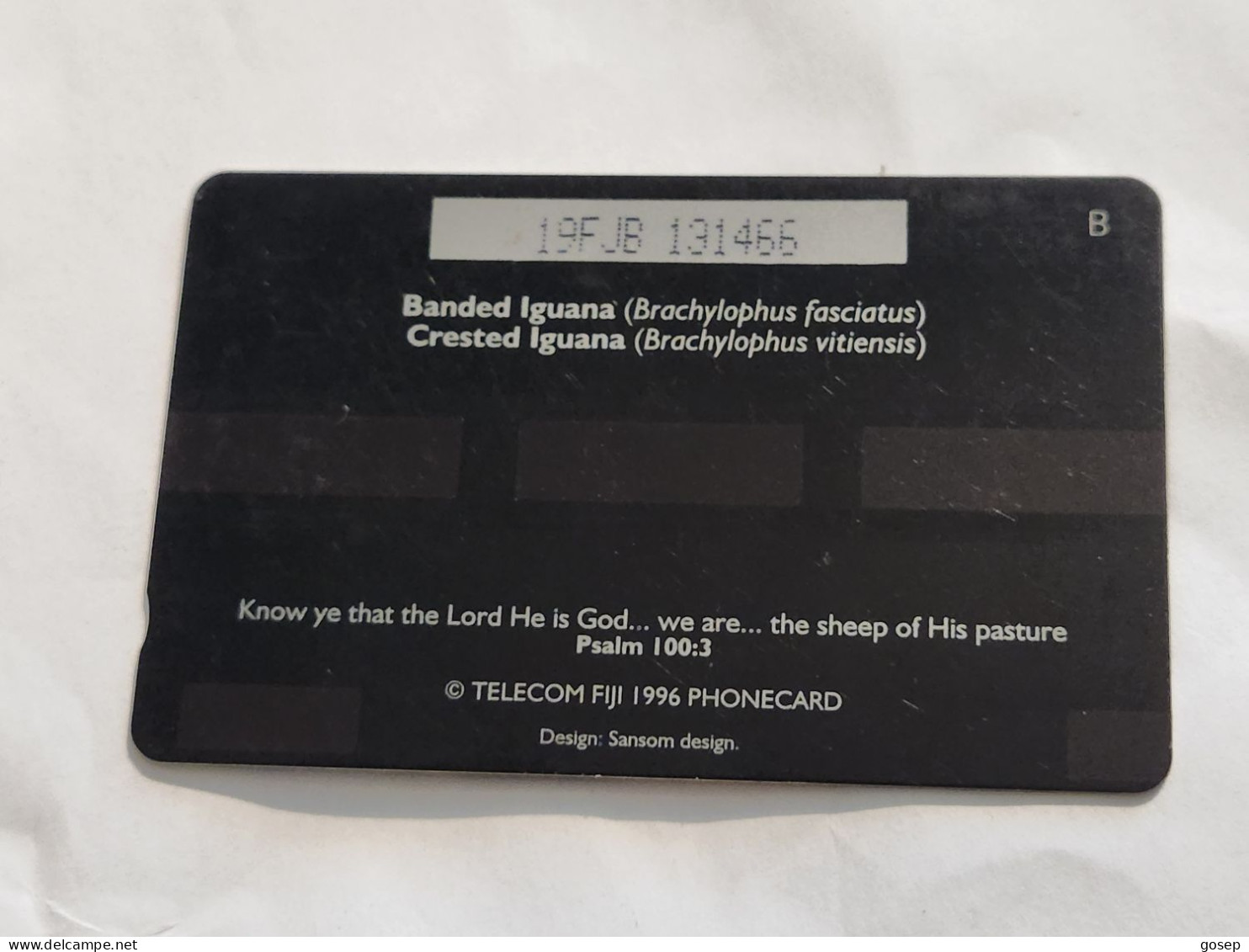 FiGI-(19FJB-FIJ-097A)the Banded & Lguana(83)(1996)($3)(19FJB  131466)-(TIRAGE-150.000)-used Card+1card Prepiad Free - Fiji