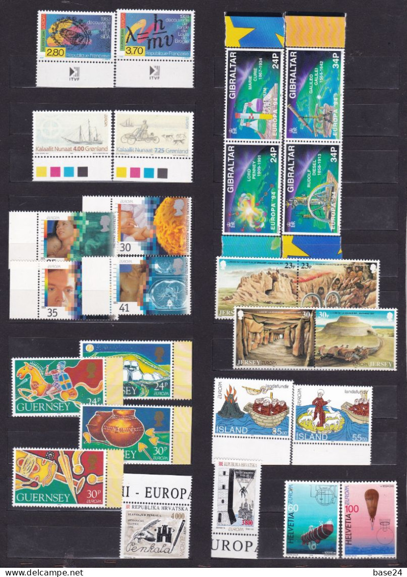 1994 EUROPA CEPT EUROPE Annata Quasi Completa: 111 Francobolli, 48 Paesi MNH** Grandi Scoperte Discoveries Nearly Compl - 1994