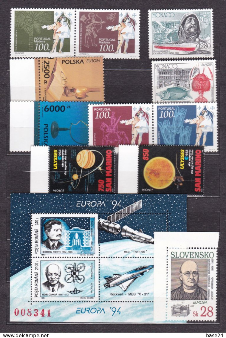 1994 EUROPA CEPT EUROPE Annata Quasi Completa: 111 Francobolli, 48 Paesi MNH** Grandi Scoperte Discoveries Nearly Compl - 1994