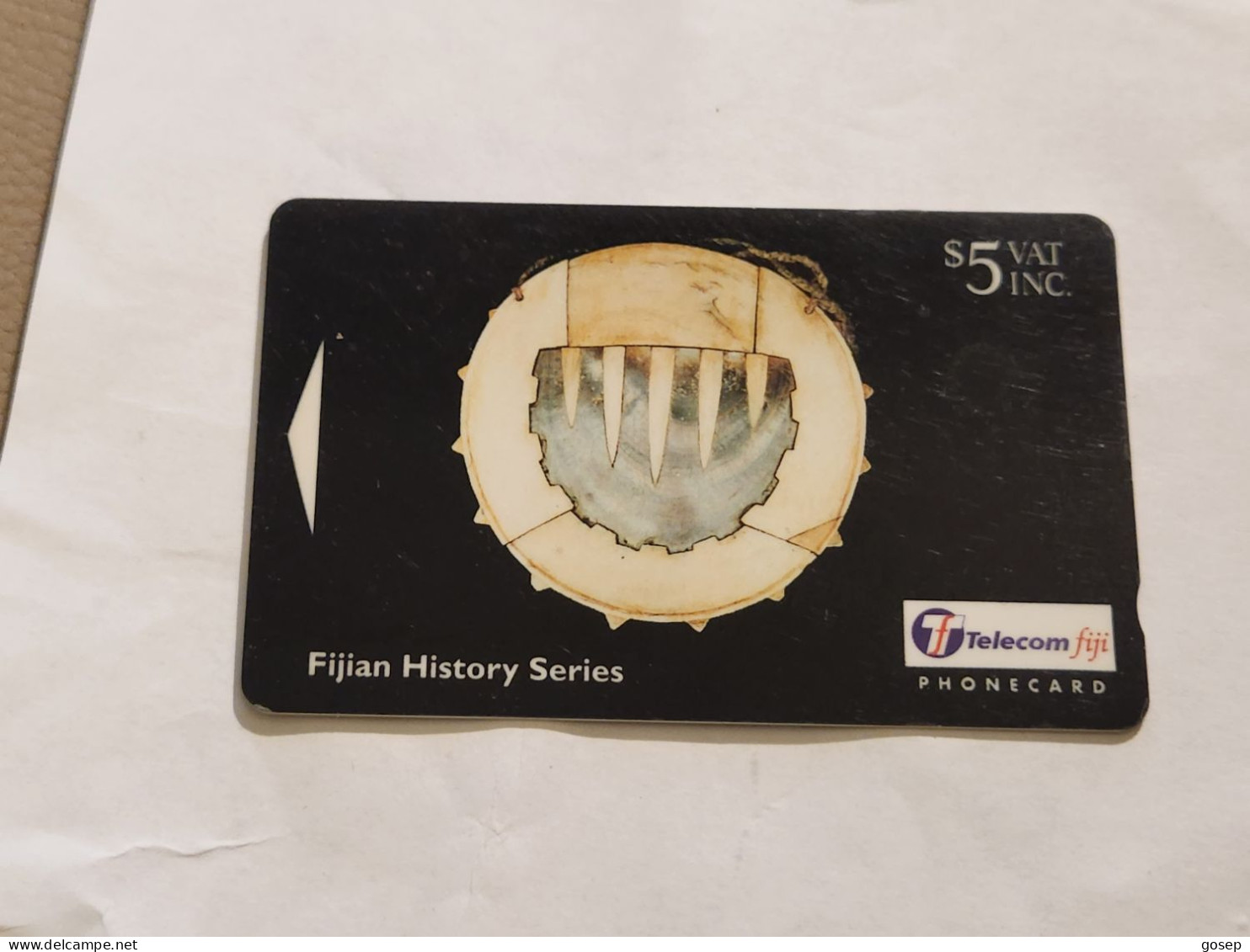 FIGI-(23FJC-FIJ-116)-Civaonovono-(84)(1998)($5)(23FJC  022249)-(TIRAGE-70.000)-used Card+1card Prepiad Free - Fidji