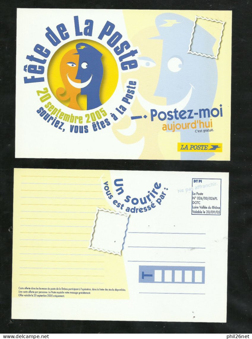 Carte Fête De La Poste Loire Vallée Du Rhône En Franchise Temporaire Le 20/09/2005 Neuve     TBvoir Scan  Soldé ! ! ! - Briefe U. Dokumente